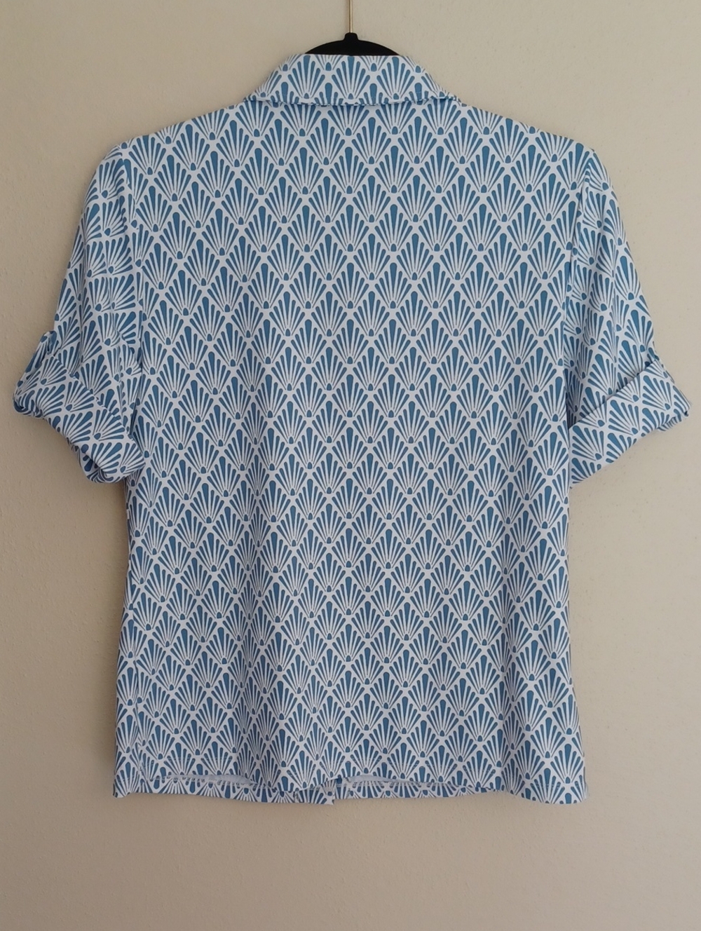 J Mclaughlin Cornelia Shirt Sandshell Print Catalina Cloth SZ M Blue White NWOT - Picture 11 of 14